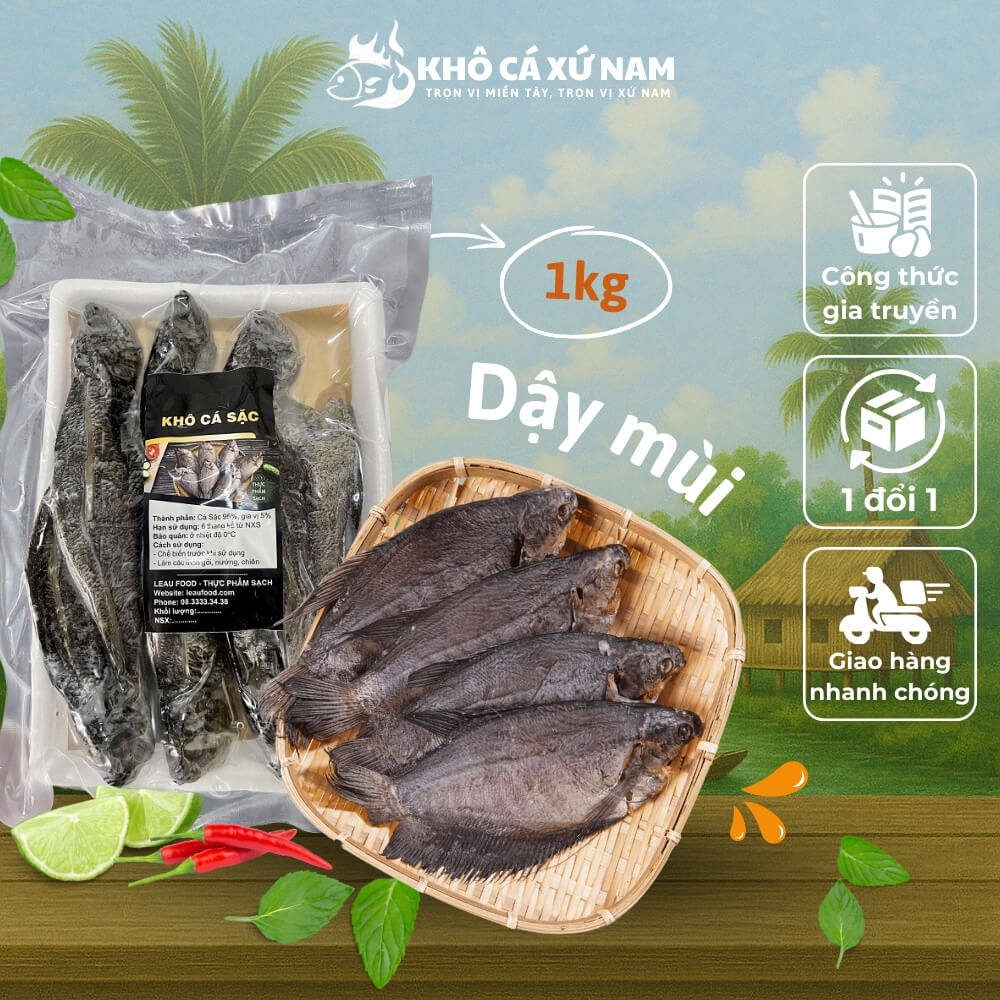 Khô cá sặc Bạc Liêu tươi ngon, đậm đà, beo béo 500gram