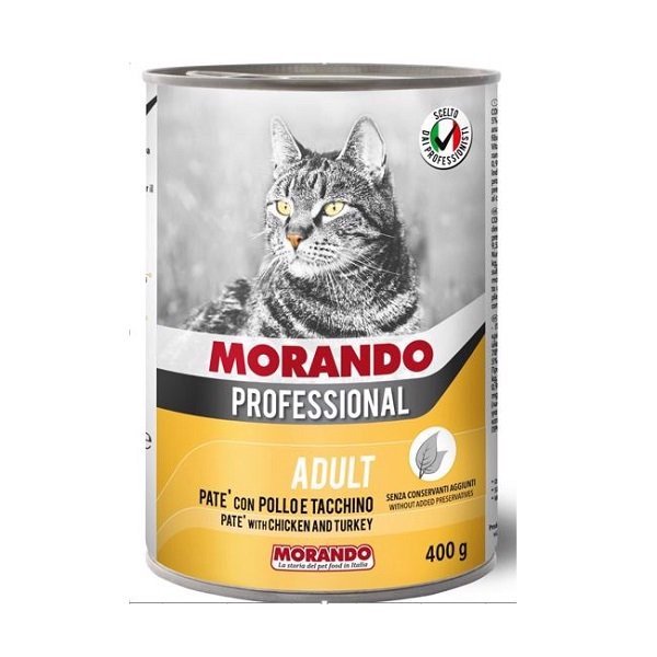 Morando- Pate dành cho các loại mèo thịt gà và gà tây 400g
