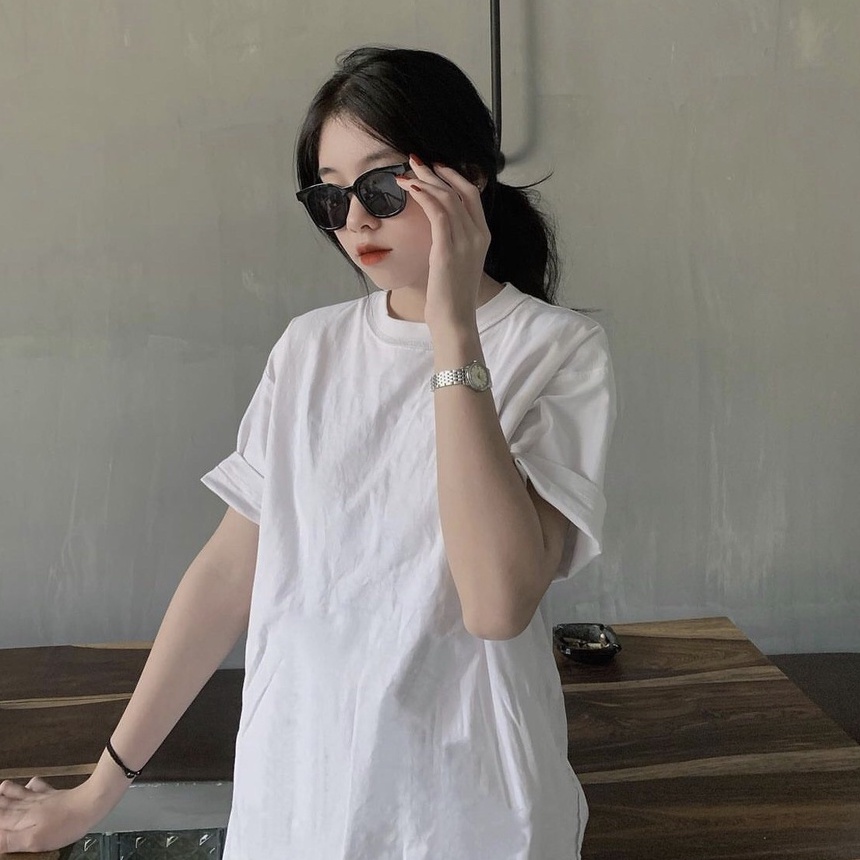 Áo thun nam nữ cổ tròn basic vải cotton dày dặn, co giãn, tay ngắn