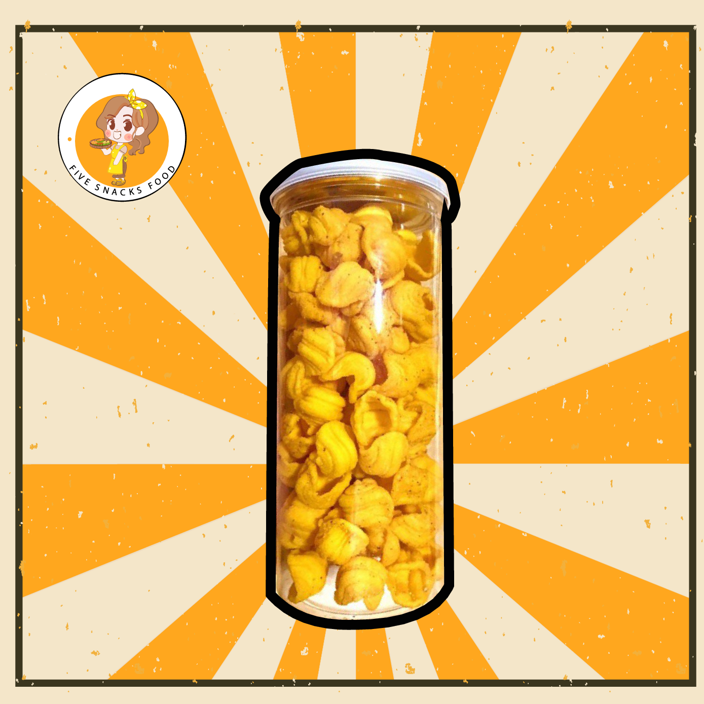 Bánh Snacks Vỏ sò Five Snack Food hủ pet 250g giòn rụm, đậm vị