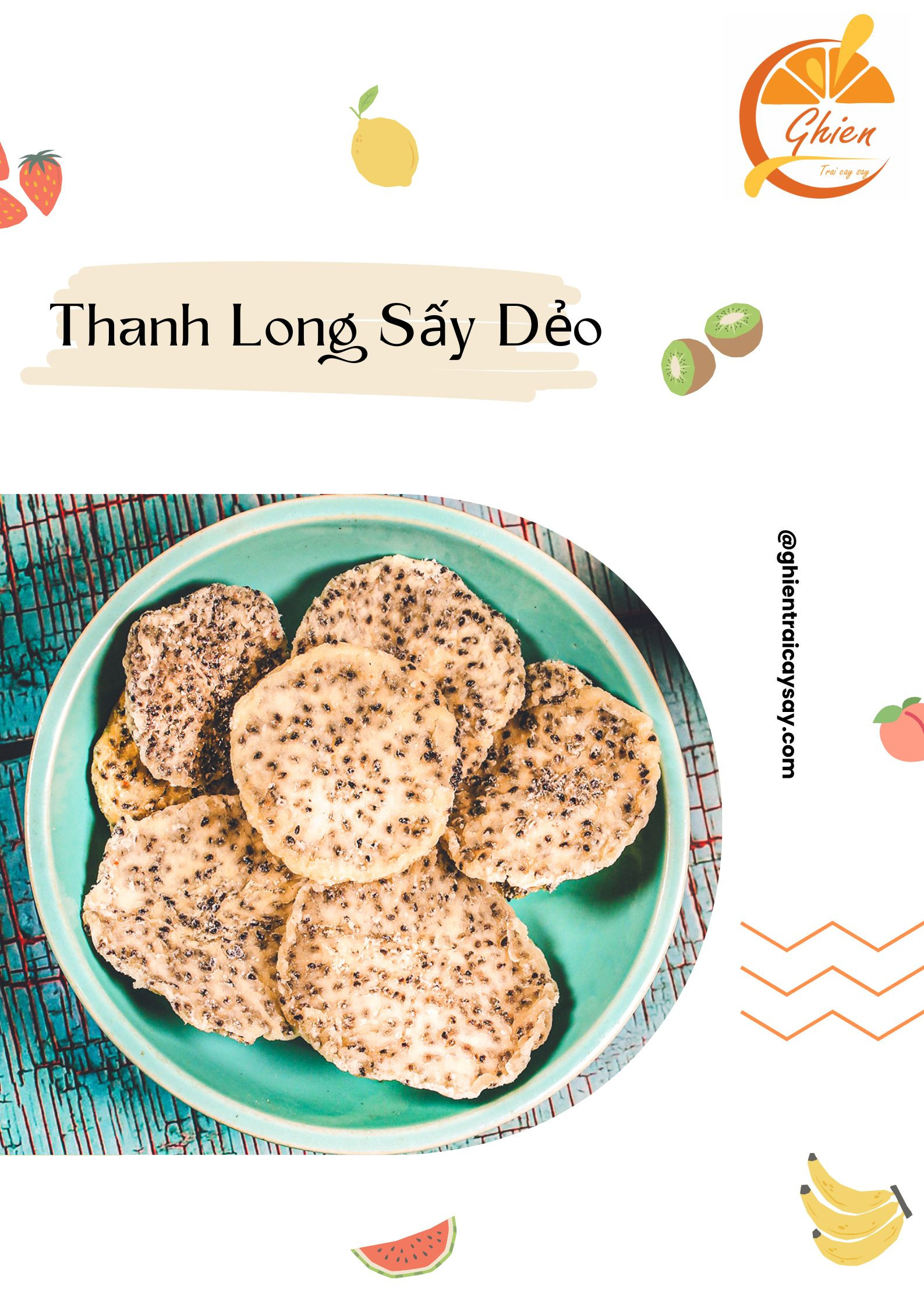 Thanh long sấy dẻo, 225g, bịch