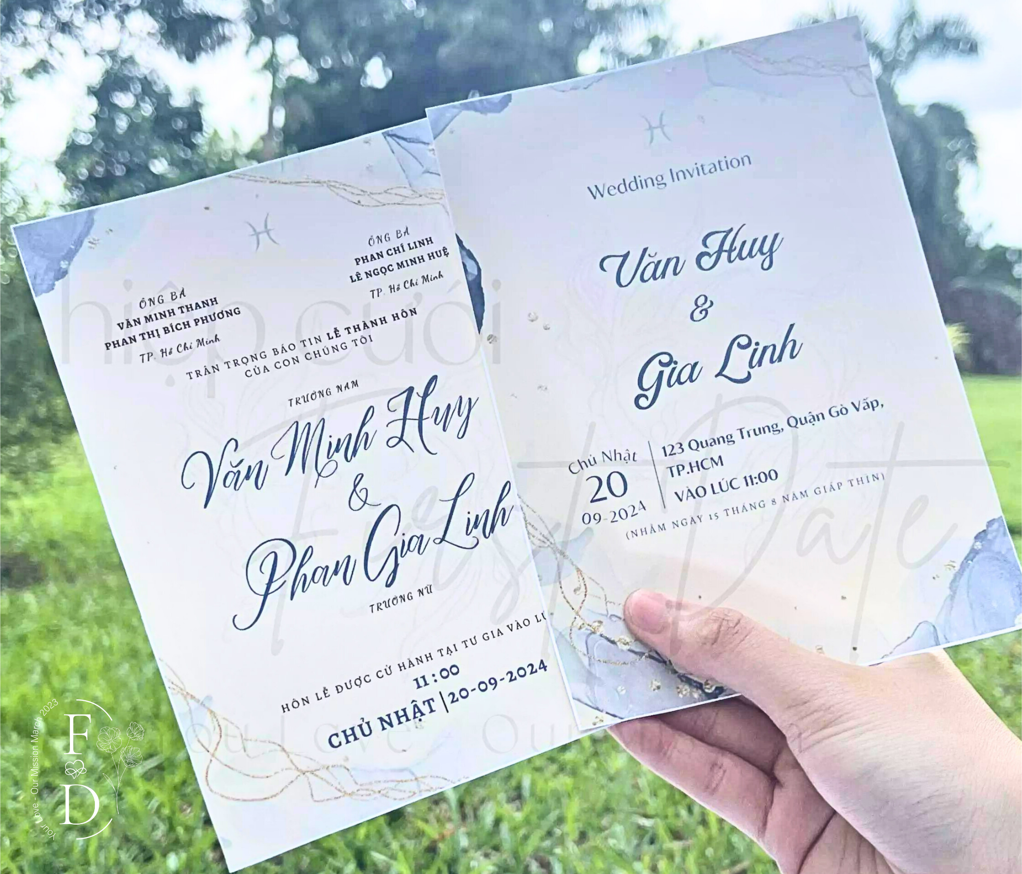 Thiệp cưới cung hoàng đạo | CHD-SN-012 | Mẫu thiệp cưới cung Song Ngư