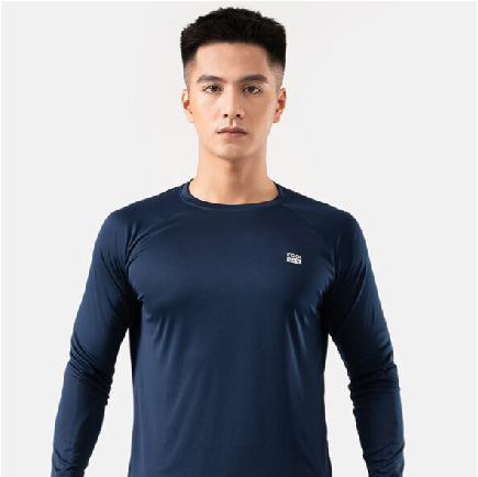Áo thun thể thao dài tay nam màu xanh navy