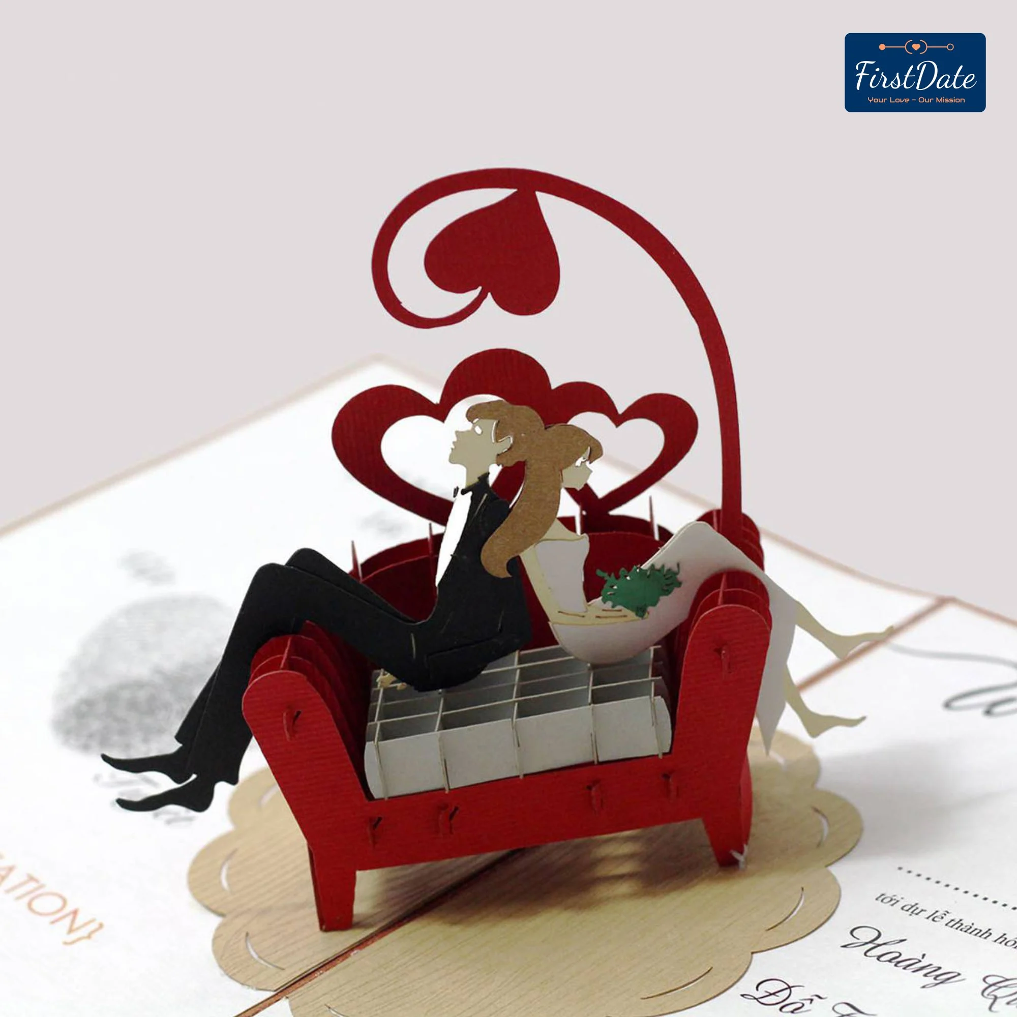 Thiệp cưới 3D Sofa Love