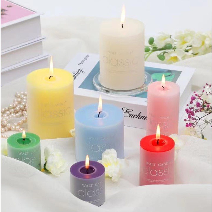 Nến Thơm Mùi Hoa Nhài Vani Oải Hương... Nến Trụ Tròn Decor Phong Cách Châu Âu Không Tạo Khói Thời Gian Cháy Lên Tới 22h
