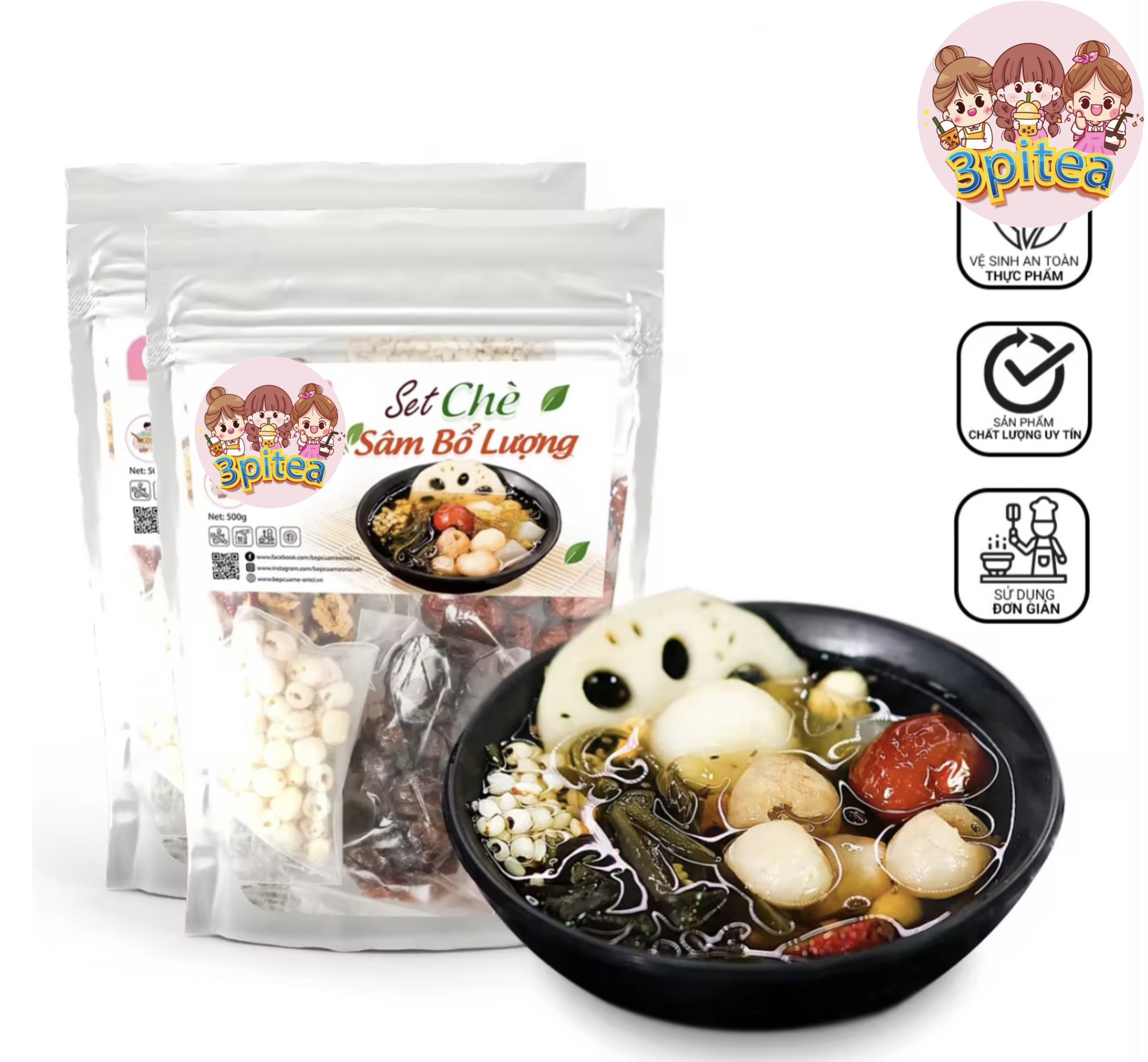 Set nguyên liệu chè sâm bổ lượng 3Pitea