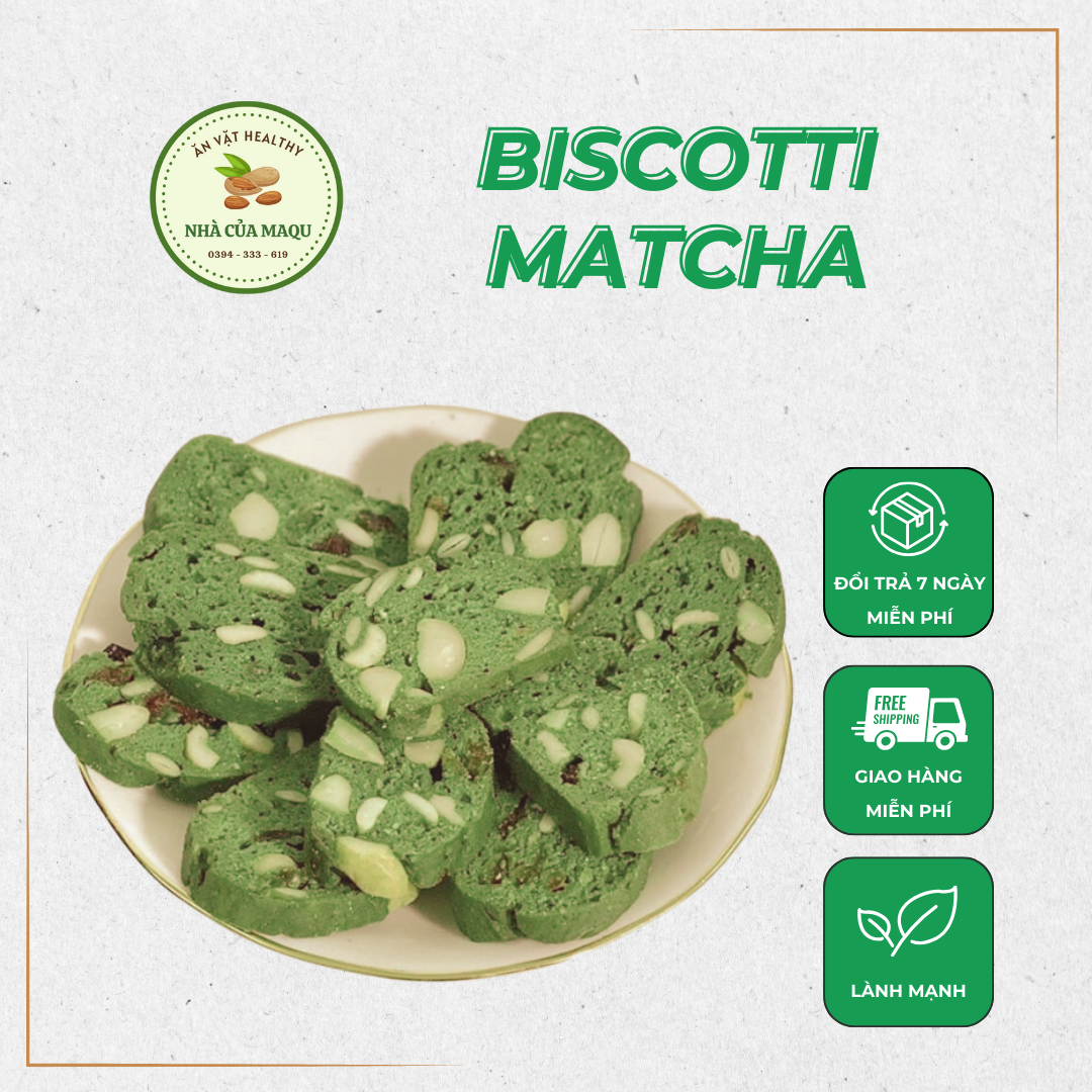 Bánh Biscotti Vị Matcha Trà Xanh