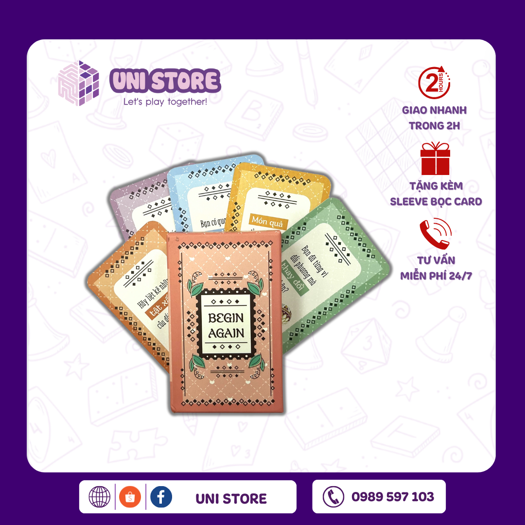 Bộ Bài Begin Again (Tặng Bọc Card) | Trên Tình Bạn Dưới Tình Yêu | 50 Lá