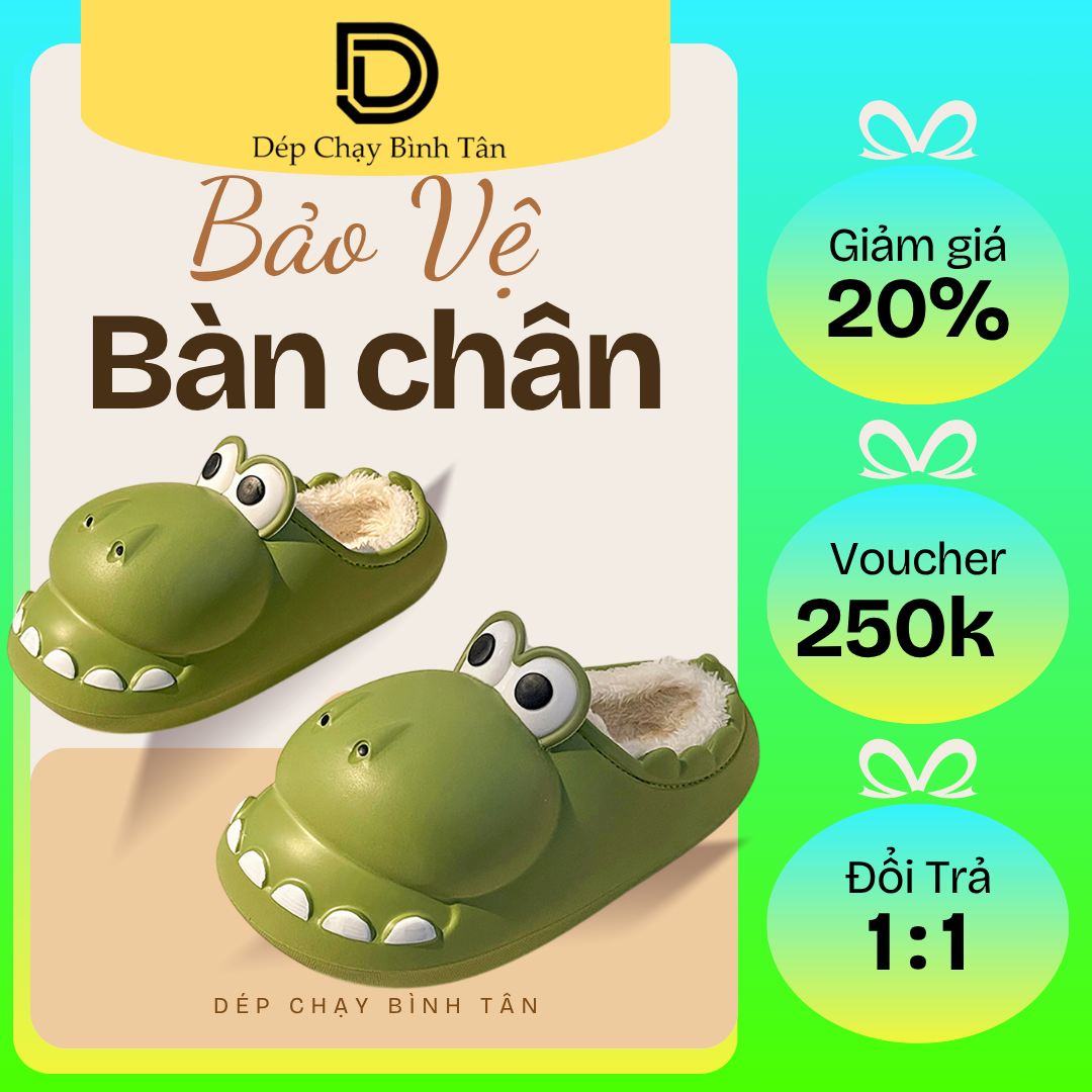 Dép bông cá xấu cho nữ size 30 - 37 BI97K9
