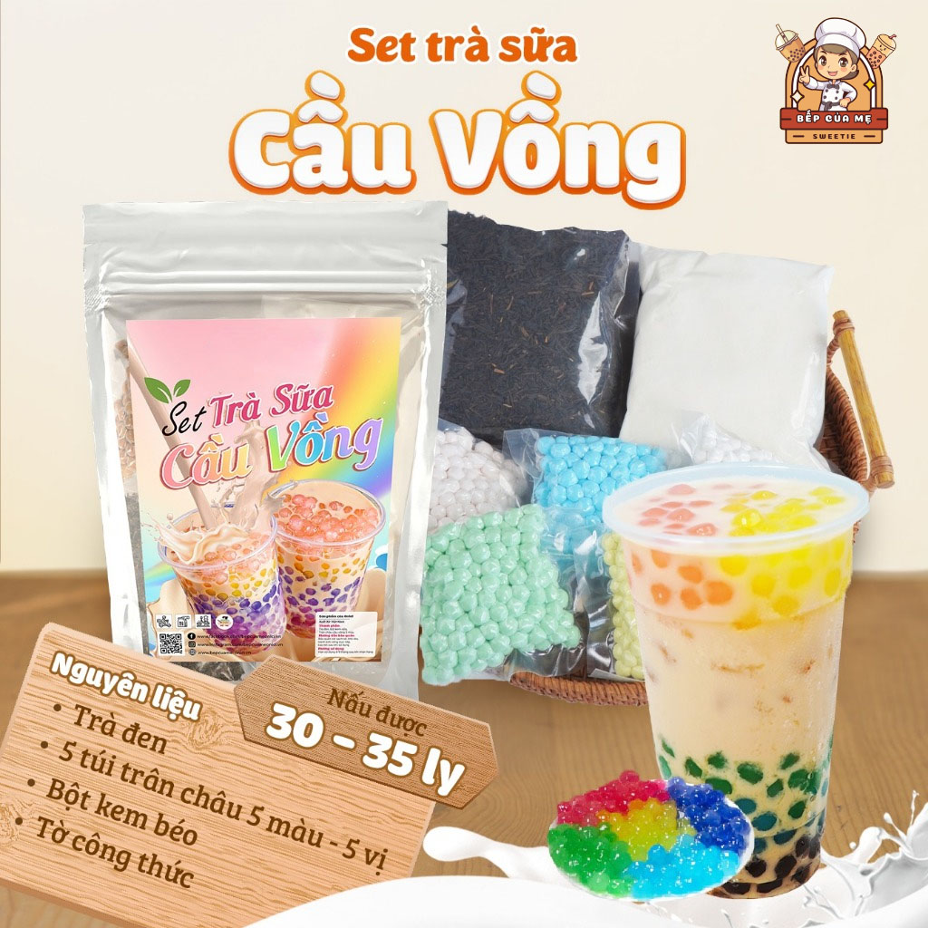 Set trà sữa cầu vồng