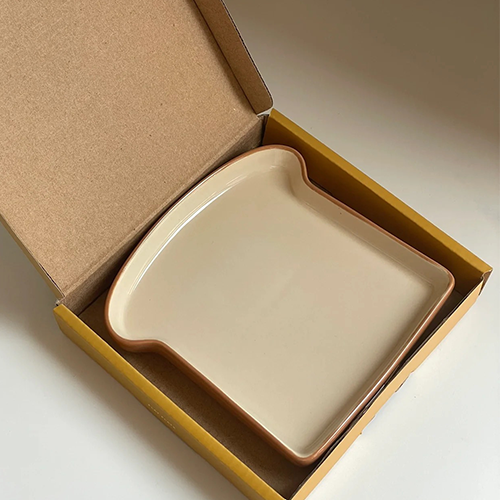 Đĩa gốm VTT hình bánh mì nướng phong cách Hàn Quốc