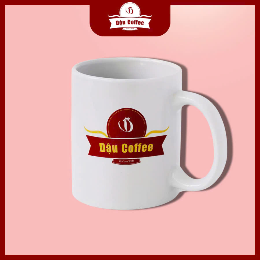 Cốc Sứ Đựng Cà Phê Cách Nhiệt Dậu Coffee - 350ml