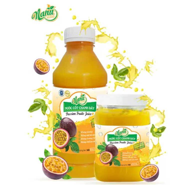 Nước Ép Chanh Dây Tươi Không Hạt Chai 550ml La Ca Food