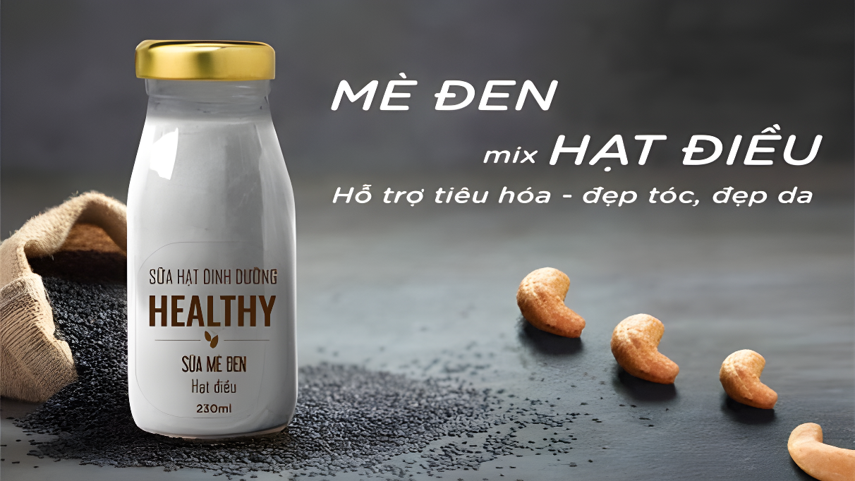 Sản phẩm độc quyền - sữa mè đen mix hạt điều loại 1 230ml
