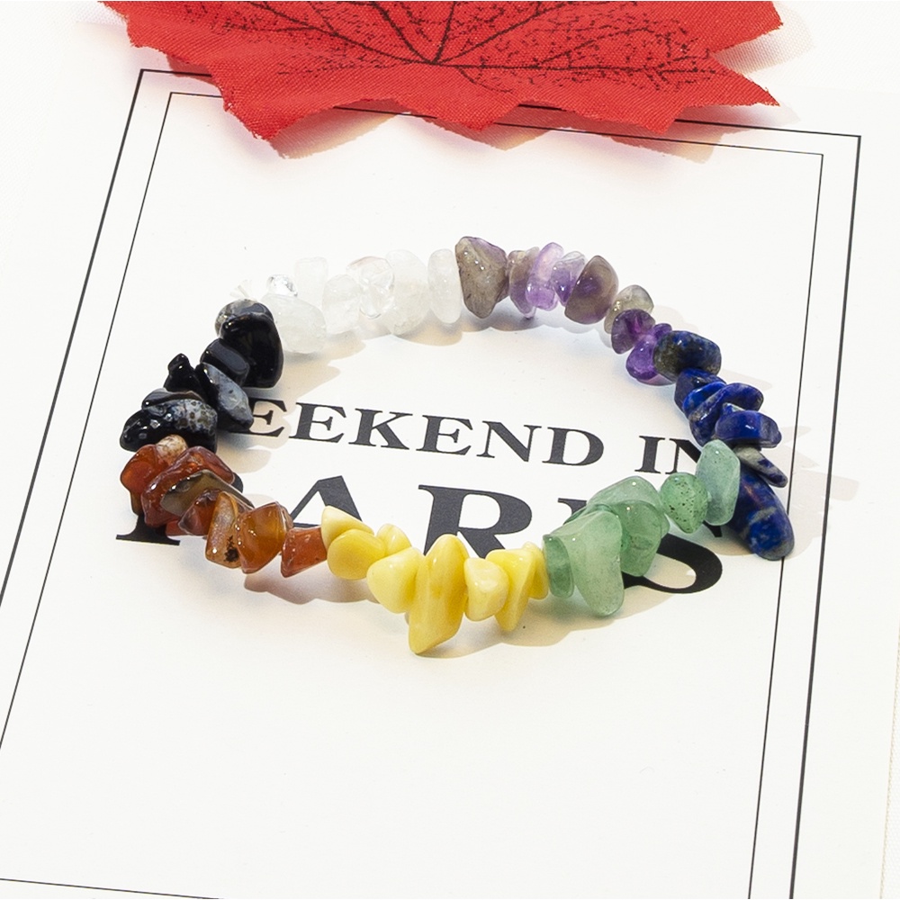 Vòng tay đá handmade thạch anh cầu vồng