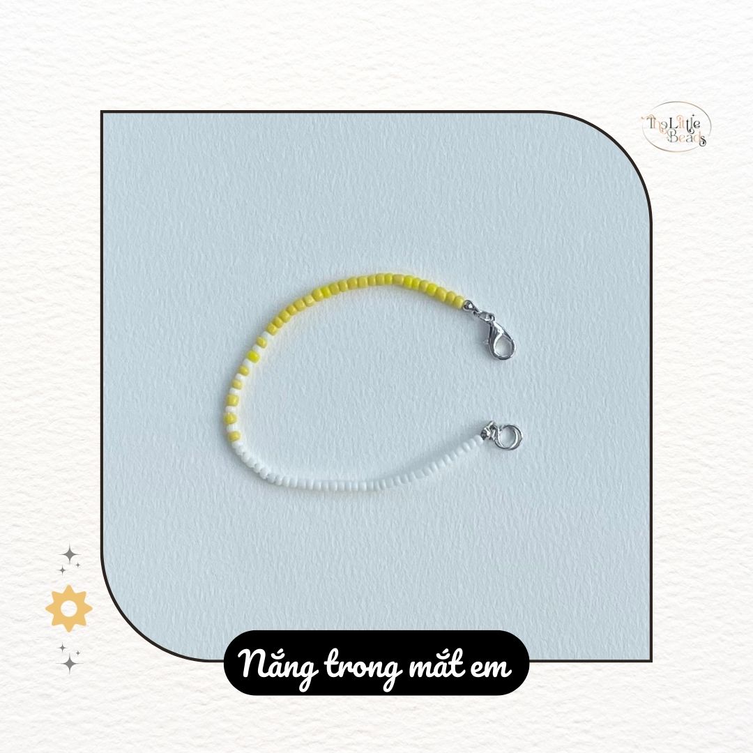 Vòng tay handmade The Little Beads "Nắng trong mắt em" màu vàng, trắng