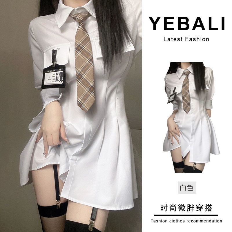 Đầm Chữ A Tay Dài Màu Trắng Phong Cách Hàn Quốc