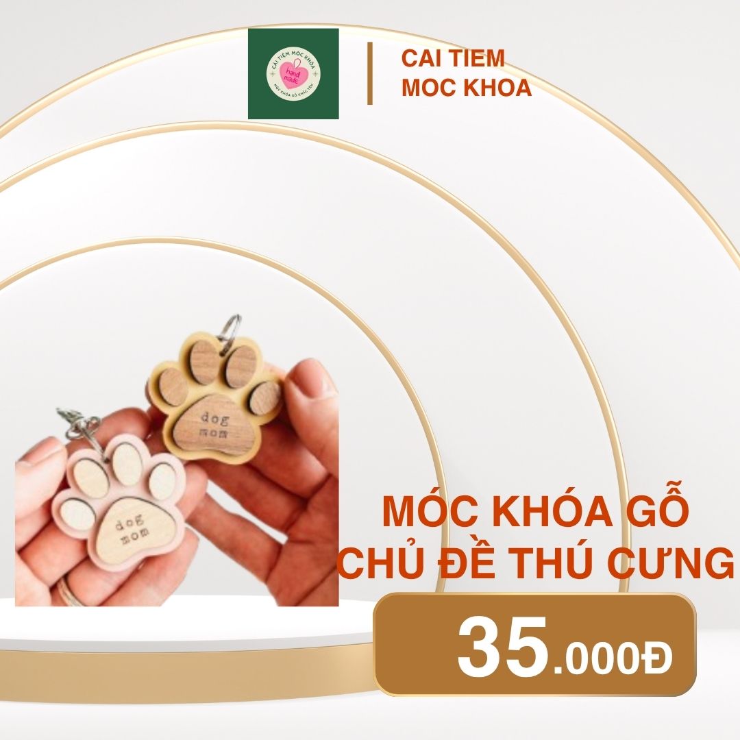 Móc Khóa Gỗ Chủ Đề Thú Cưng - Cái Tiệm Móc Khóa