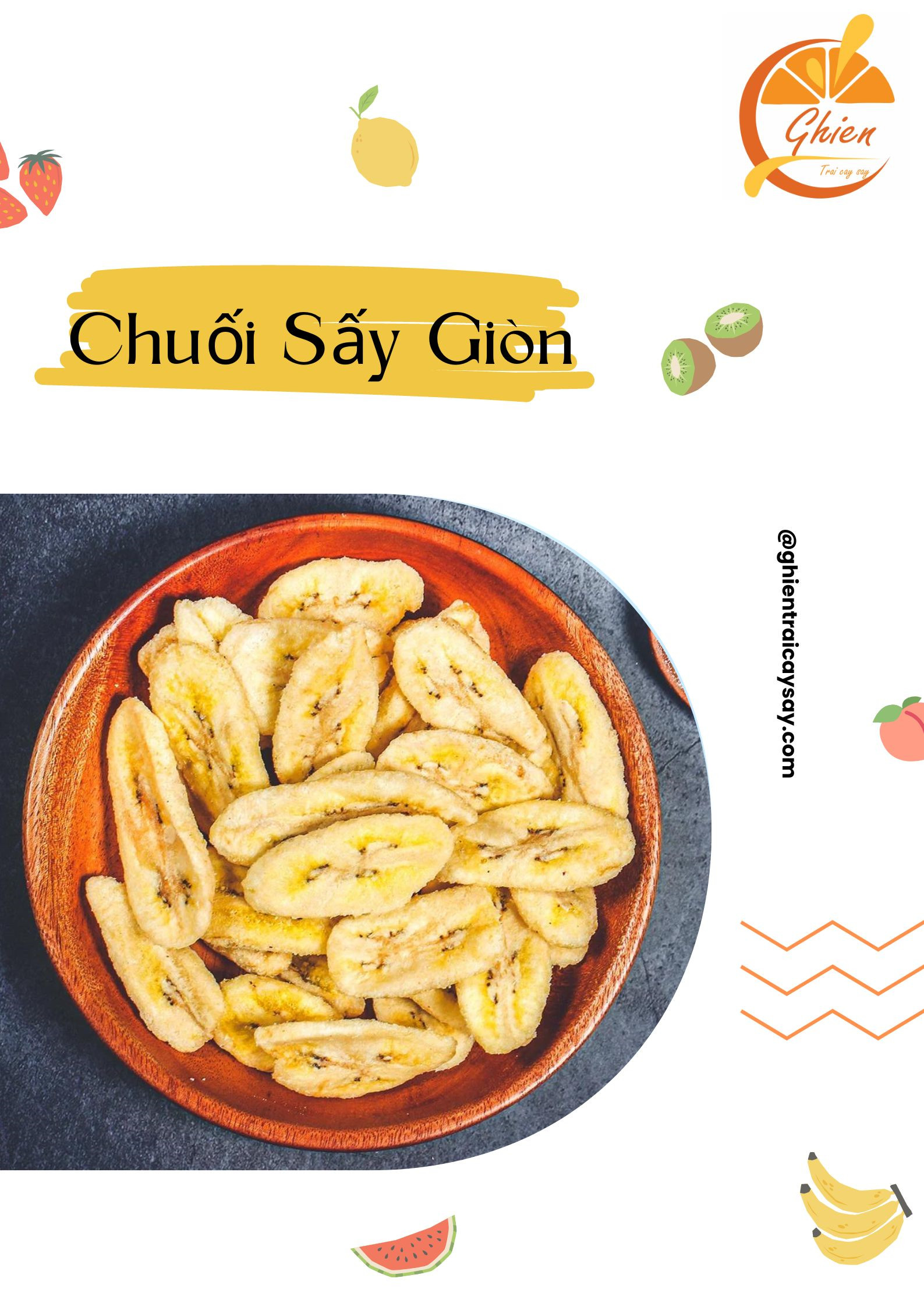 Chuối sấy giòn, 120g, bịch