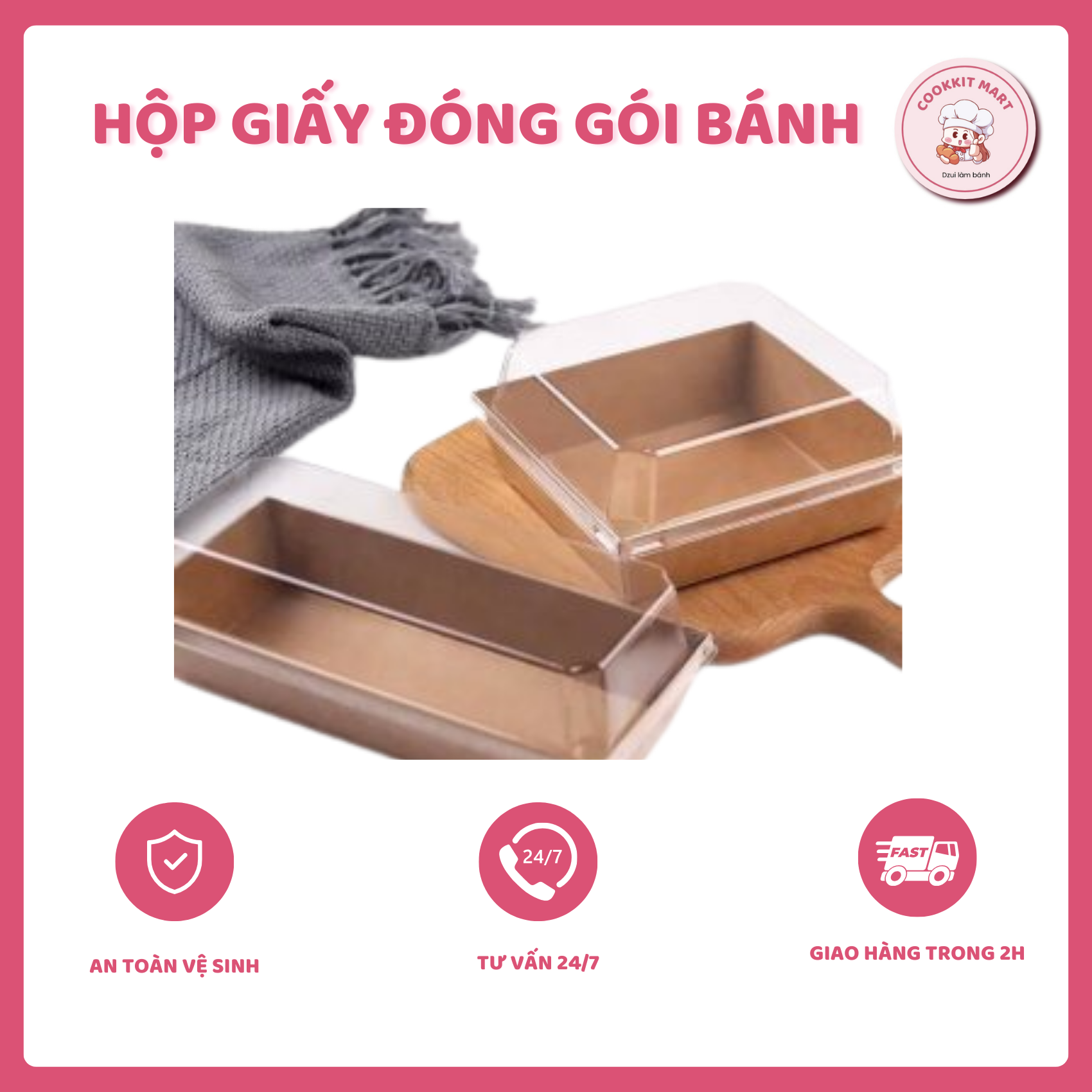 Hộp giấy đóng gói bánh