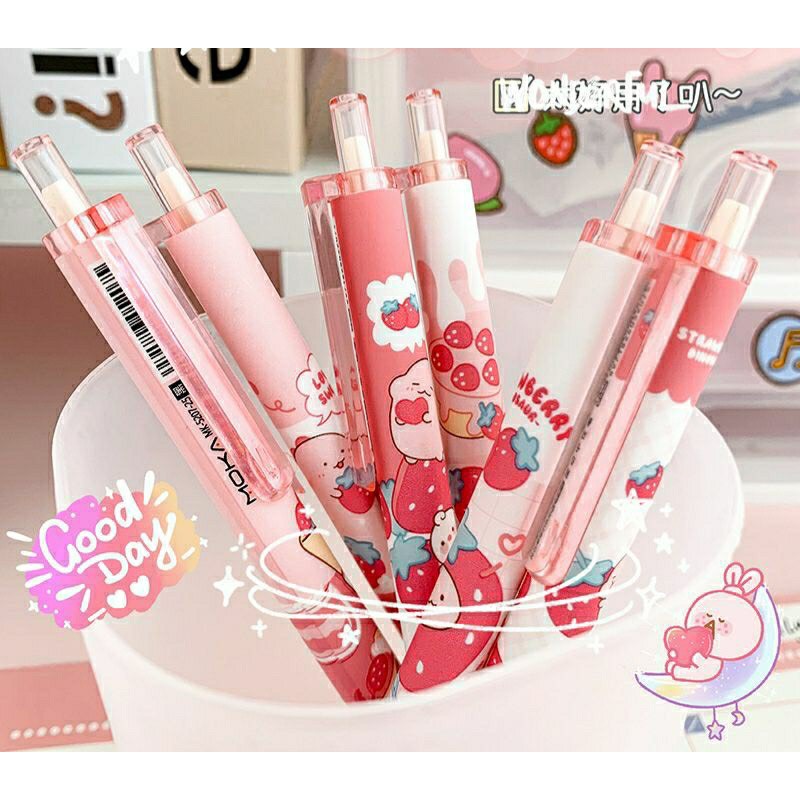 Bút bấm lò xo gel mực đen gel nước