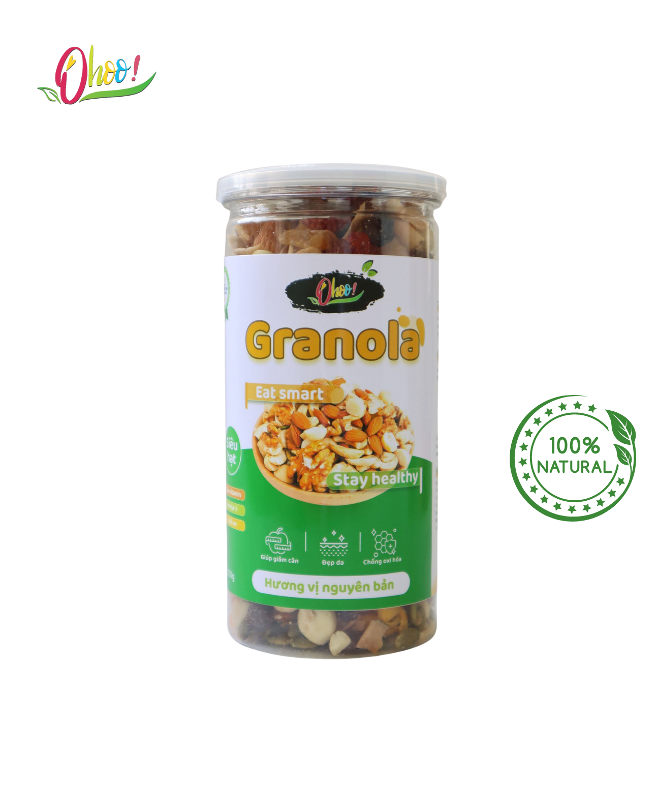Granola Siêu Hạt Vị Nguyên Bản 500gr- Ohoo Dried Fruit