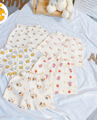 Quần Đùi Chất Vải Xô Muslin Thóang Mát