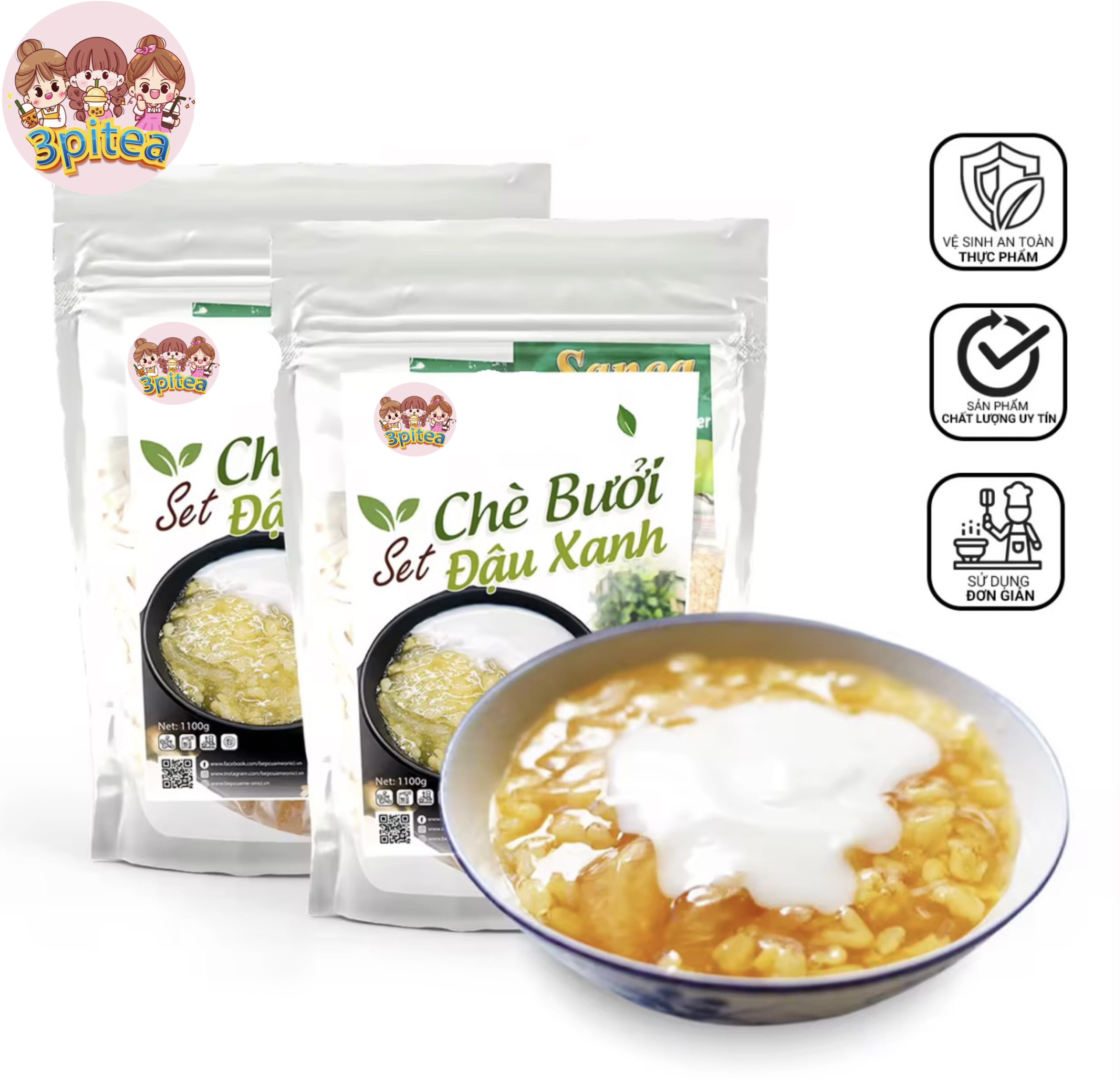 Set chè bưởi đậu xanh 3Pitea