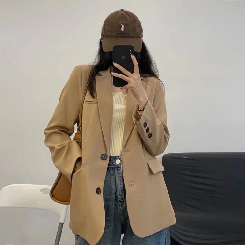 Áo vest blaze dáng suông 2 lớp dáng 2 cúc