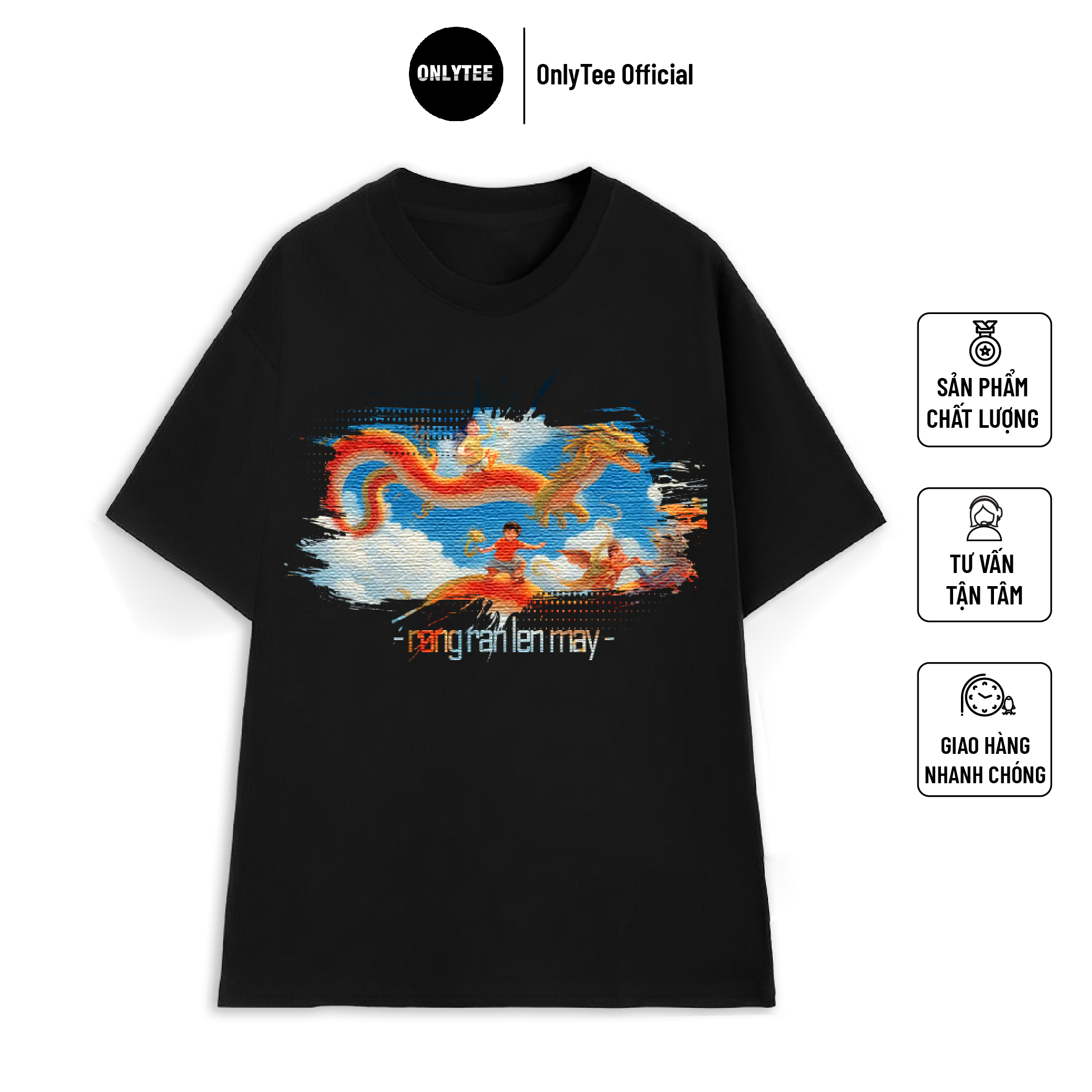 Áo Thun UNISEX Form Rộng OnlyTee 100% Cotton 2 Chiều OLTRR