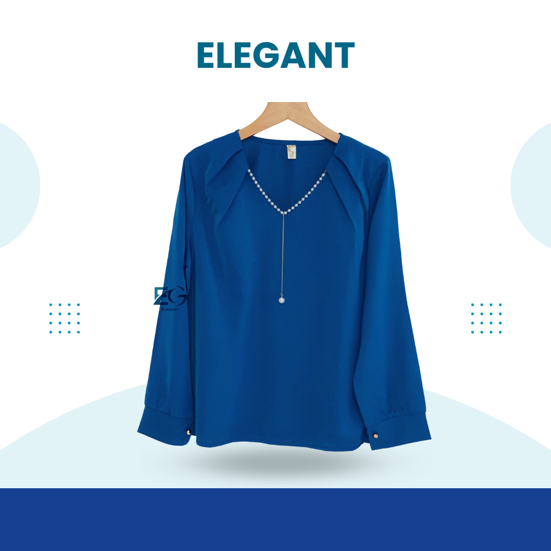 Áo Sơmi Nữ Công Sở Kết Hợp Vòng Đeo Cổ Thanh lịch