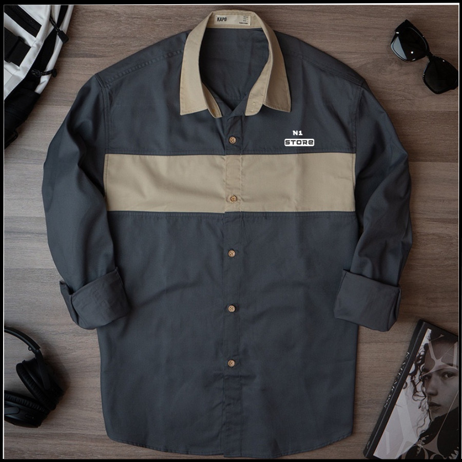 Áo Sơ Mi Tay Lửng Dáng Rộng Thời Trang Mùa Hè Đơn Giản Cá Tính Mới Mẻ Cho Nam