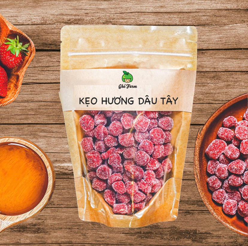 Kẹo hương dâu tây Ghé Farm 1 bịch/ 350g