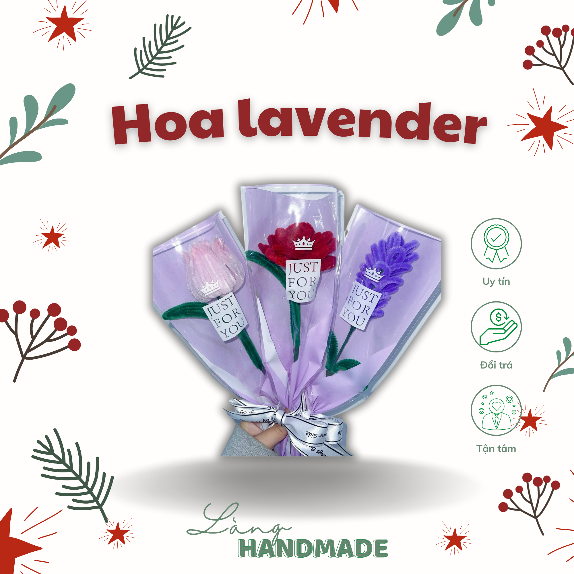 Hoa lavender kẽm nhung – Làng handmade