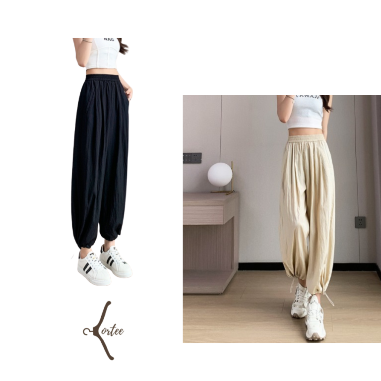 Quần Ống Rộng Co Dãn Dây Rút