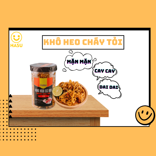 Khô heo xé sợi vị tỏi Hasu – Hũ 180g