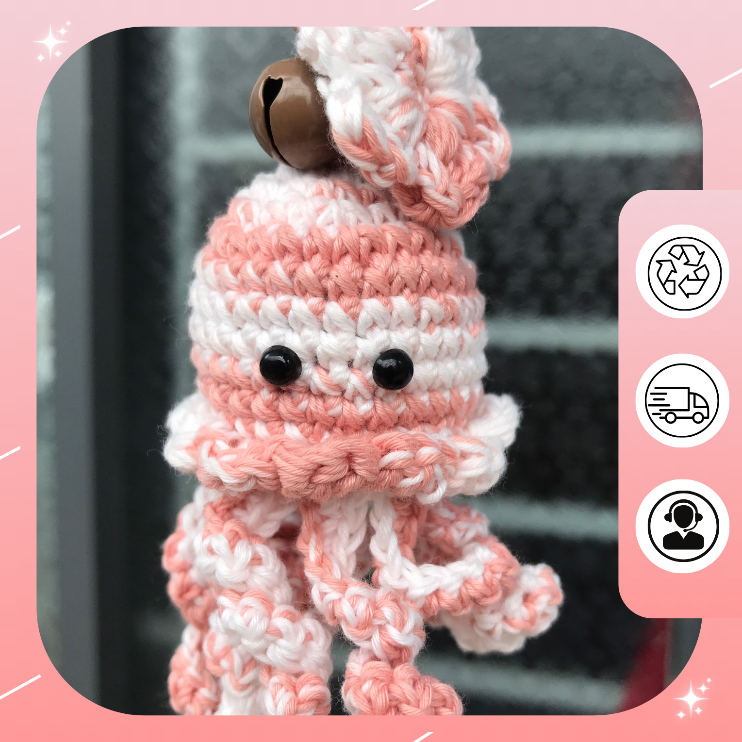 Móc khóa hoa len cute pho mai que