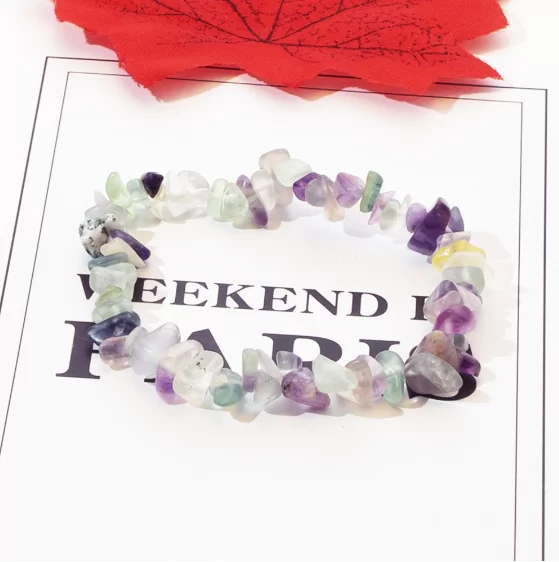 Vòng tay đá handmade thạch anh tím pha trắng