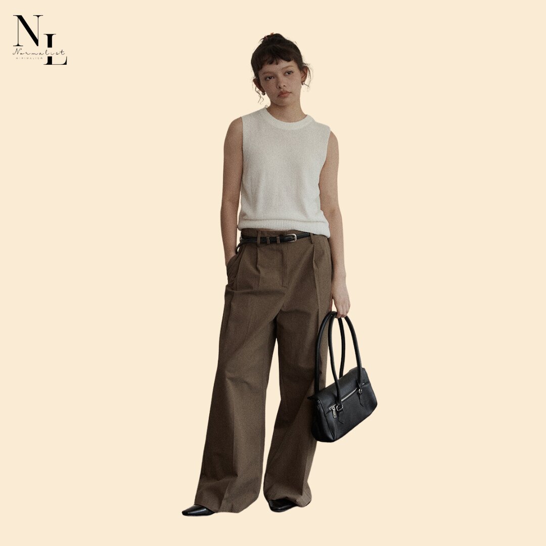Quần ống rộng nếp gấp [Normalist – Slide pant]