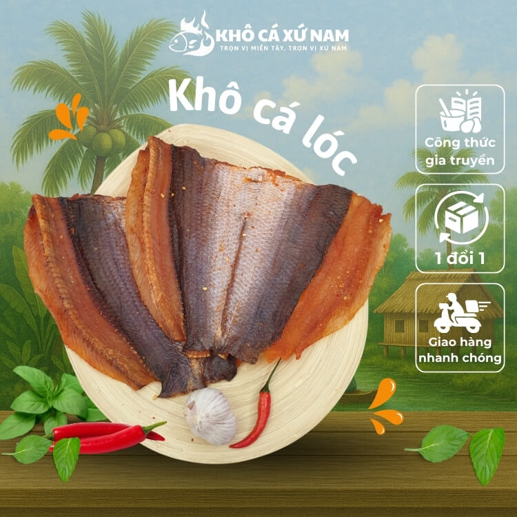 Khô cá lóc Đồng Tháp ít mặn, dai thơm nhiều thịt 1kg