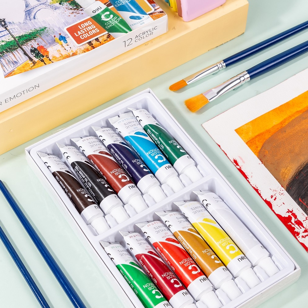 Màu nước Acrylic dạng tuýp 12ml Deli