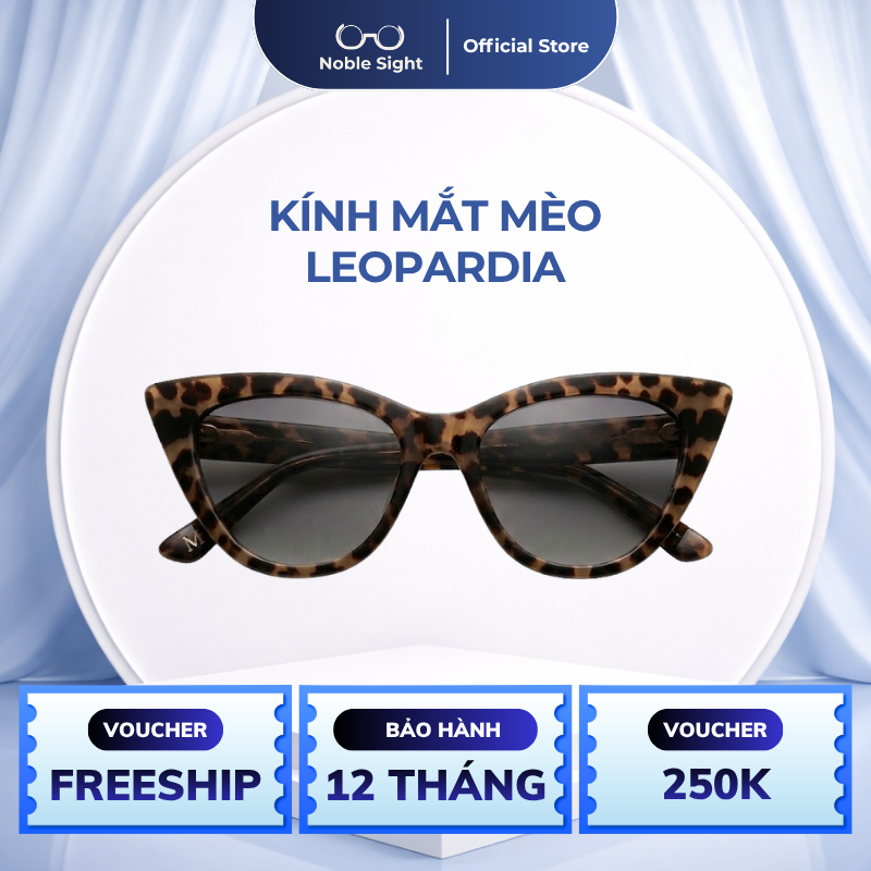 Kính Mát Mắt Mèo Leopardia Noble Sight Nhựa Acetate Nữ Họa Tiết Da Báo Leopardia NS1002