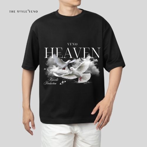 Áo Phông HEAVEN from rộng chất liệu cotton cao cấp Thoáng Mát Thấm Hút