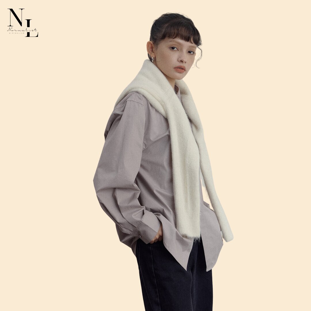 Áo sơ mi túi thêu cơ bản [Normalist – Alva shirt]