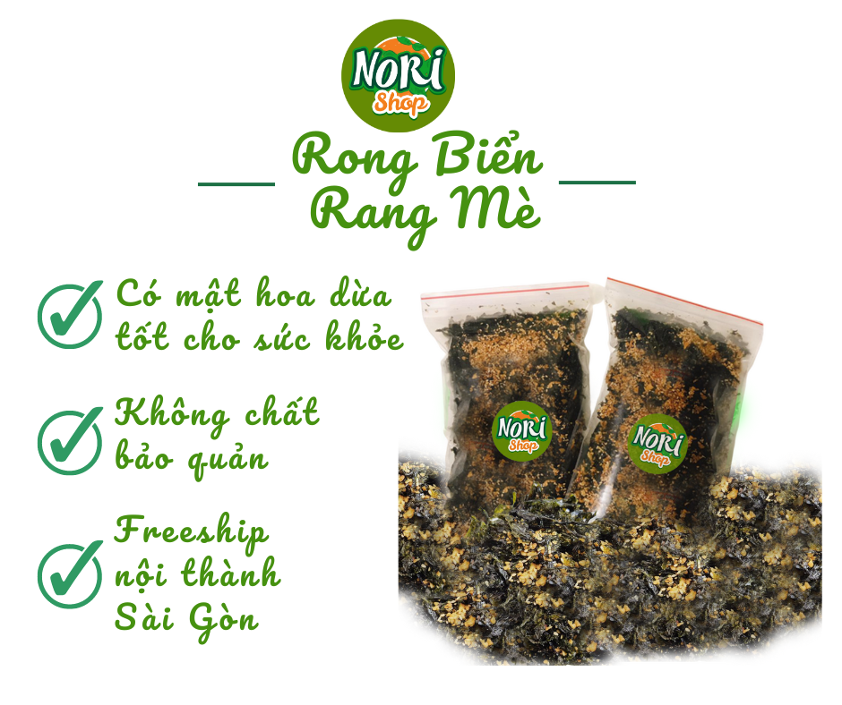Rong biển vụn rang mè Nori, ăn vặt ngon - Bịch 100gr / 250gr / 500gr