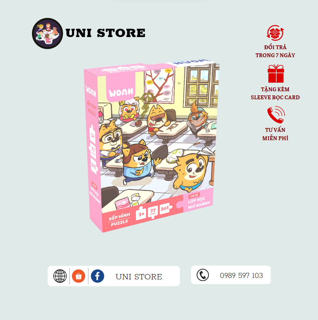 Xếp Hình Lớp Học Nhí Nhảnh - Board Game Trẻ Em - 35 mảnh ghép