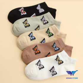 Combo 3 Tất Vớ Ngắn Họa Tiết Con Bướm VoVanstore