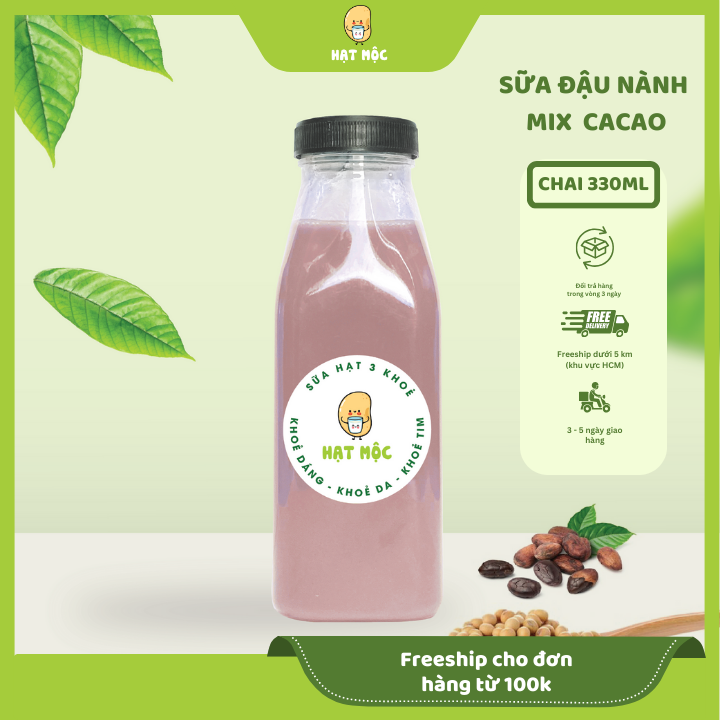 Sữa Đậu Nành Mix Cacao Thơm Ngon 330ml - Hạt Mộc