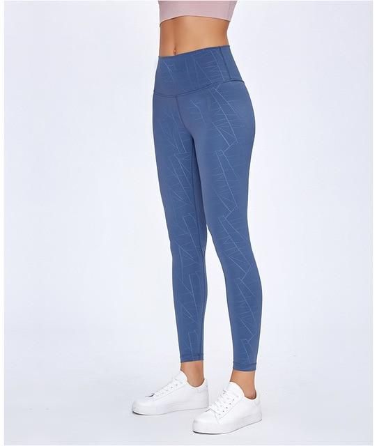 Quần legging phong cách thể thao màu trơn thoải mái nhanh khô cơ bản (màu xanh dương)