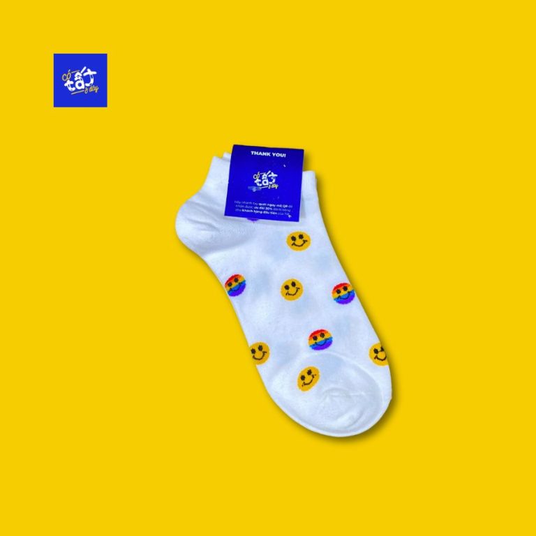 Tất Vớ Cổ Ngắn Họa Tiết Full Mặt Cười